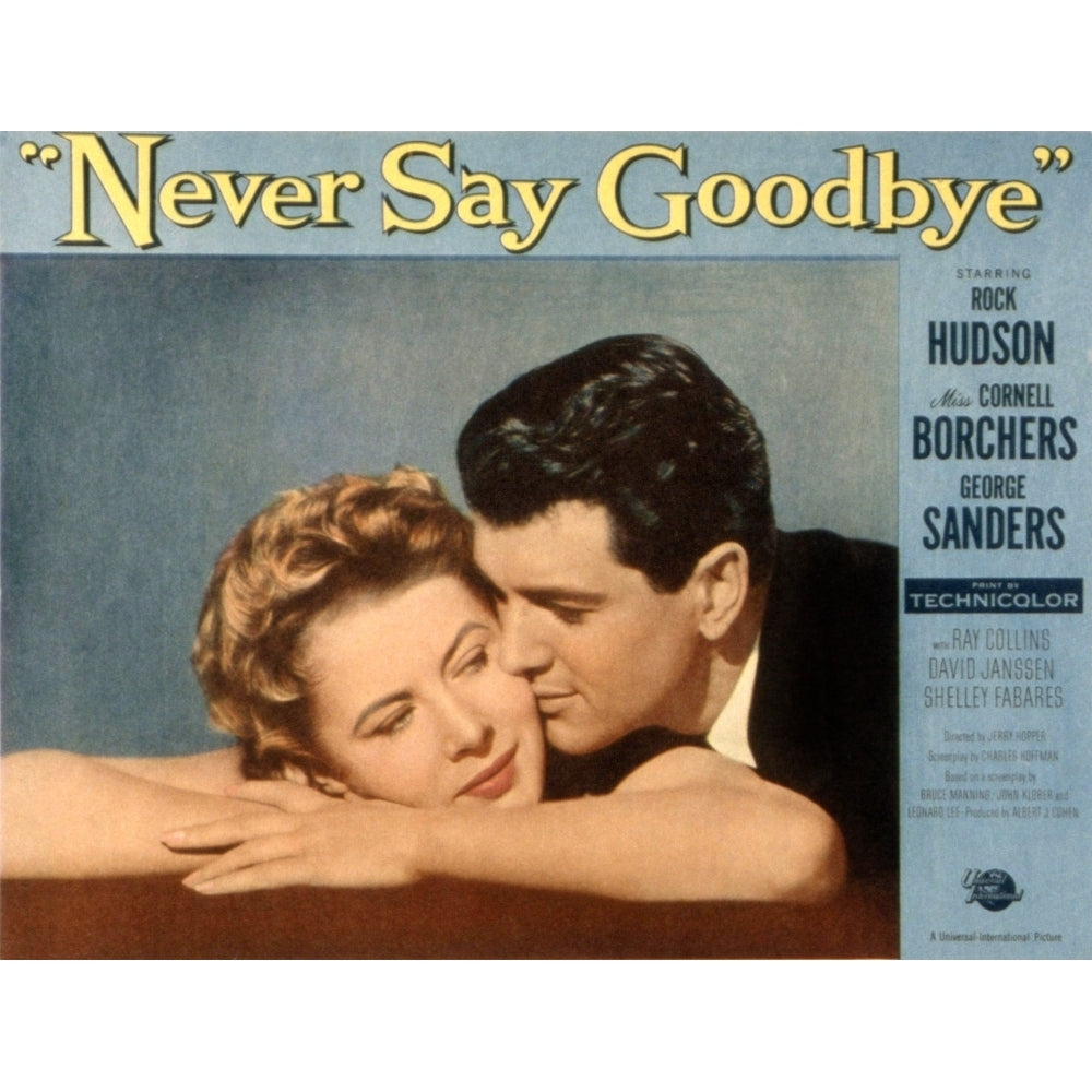 Never Say Goodbye Cornell Borchers Rock Hudson 1956 Movie Poster Masterprint Image 1