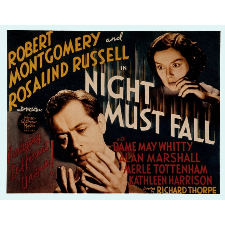 Night Must Fall Robert Montgomery Rosalind Russell 1937 Movie Poster Masterprint Image 1