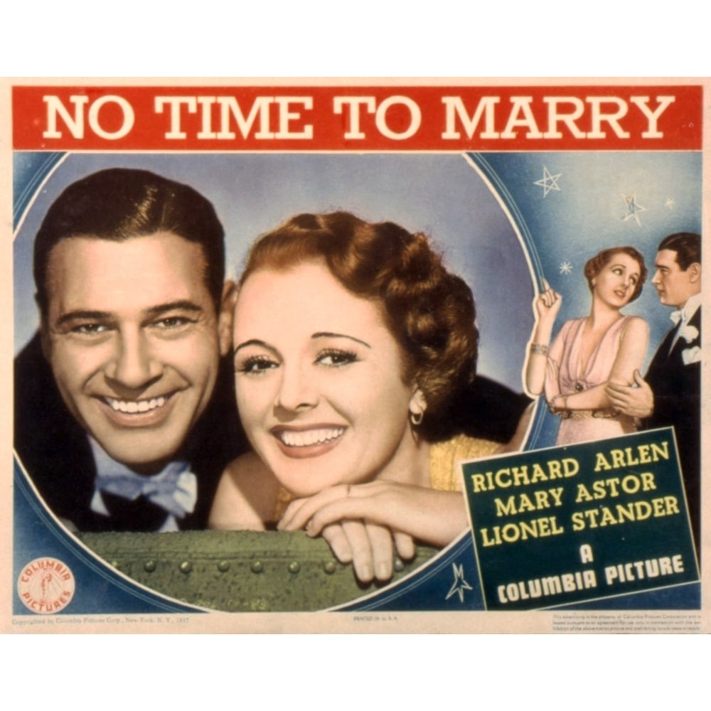 No Time To Marry Richard Arlen Mary Astor 1938 Movie Poster Masterprint Image 1