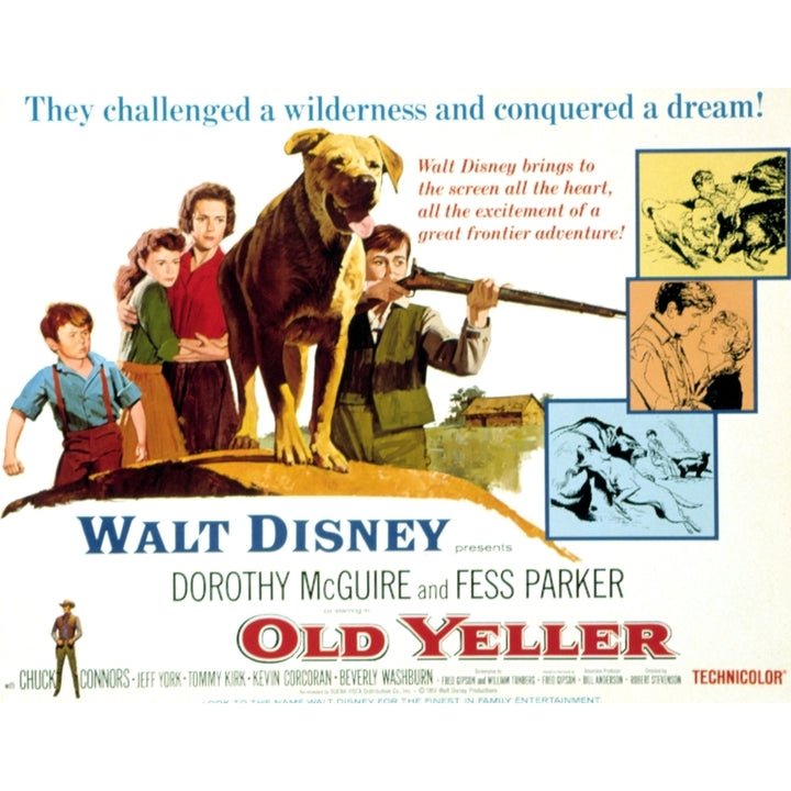 Old Yeller Kevin Corcoran Beverly Washburn Dorothy Mcguire Tommy Kirk 1957 Poster Art Movie Poster Masterprint Image 1