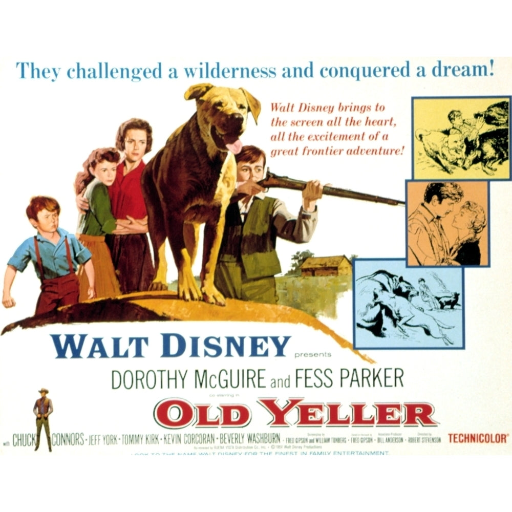 Old Yeller Kevin Corcoran Beverly Washburn Dorothy Mcguire Tommy Kirk 1957 Poster Art Movie Poster Masterprint Image 2