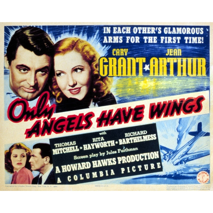 Only Angels Have Wings Cary Grant Jean Arthur 1939. Movie Poster Masterprint Image 2