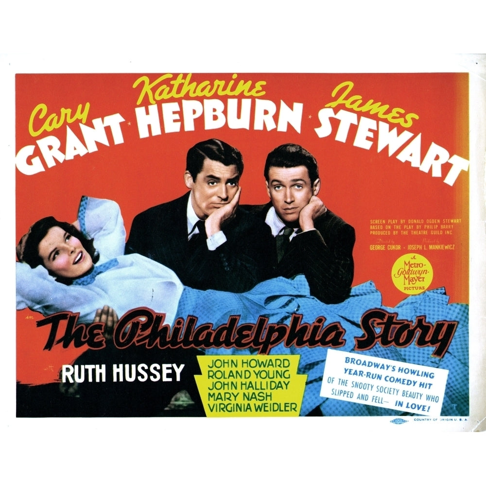 The Philadelphia Story From Left Katharine Hepburn Cary Grant James Stewart 1940 Movie Poster Masterprint Image 2