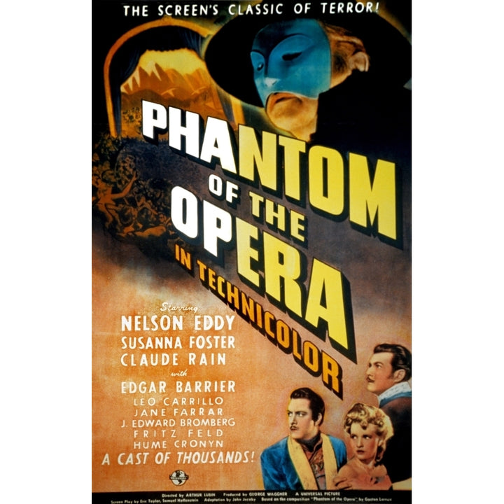 Phantom Of The Opera Claude Rains Nelson Eddy Susanna Foster 1943 Movie Poster Masterprint Image 1