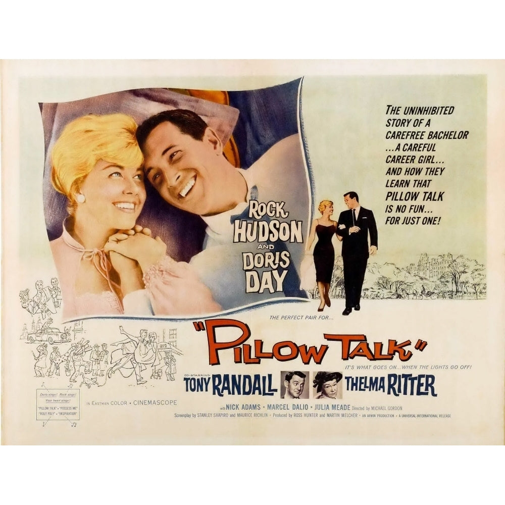 Pillow Talk Doris Day Rock Hudson 1959 Movie Poster Masterprint Image 1