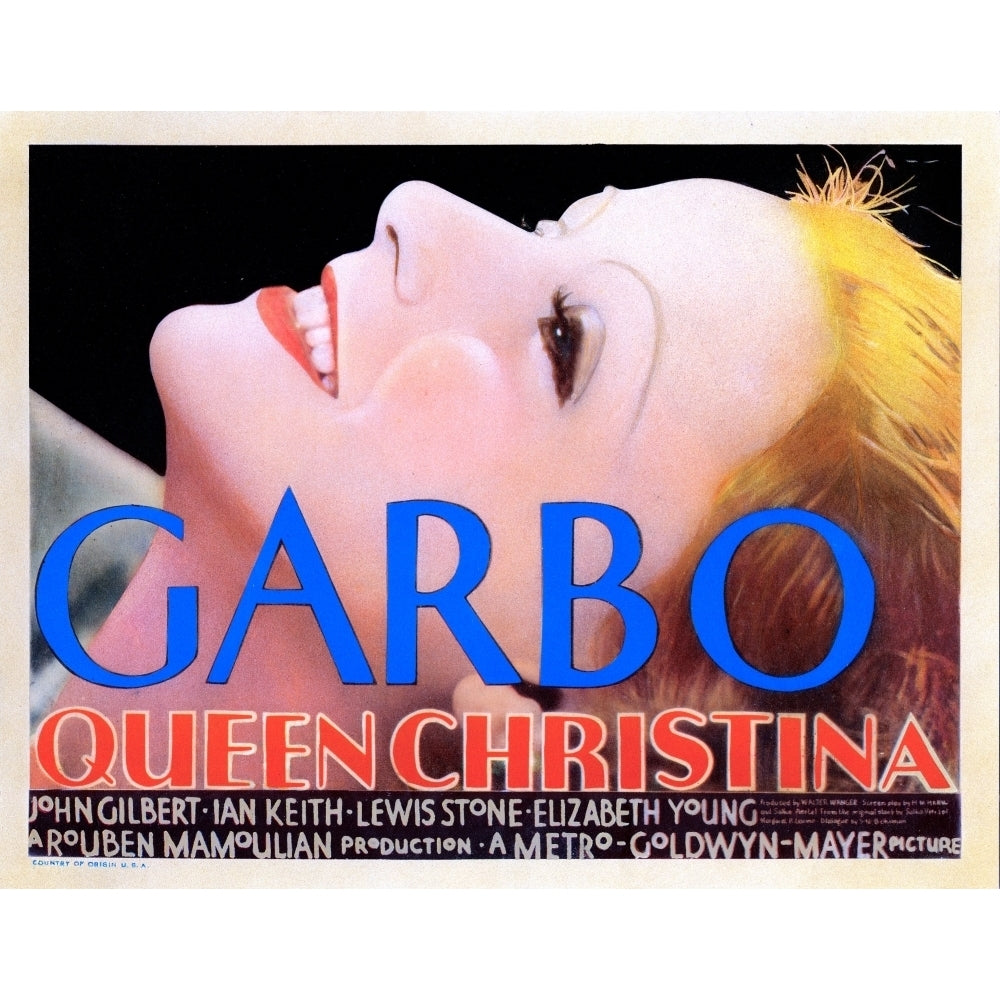 Queen Christina Greta Garbo 1933 Movie Poster Masterprint Image 2