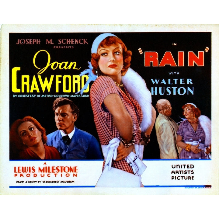 Rain From Left Walter Huston Joan Crawford Guy Kibbee 1932 Movie Poster Masterprint Image 2