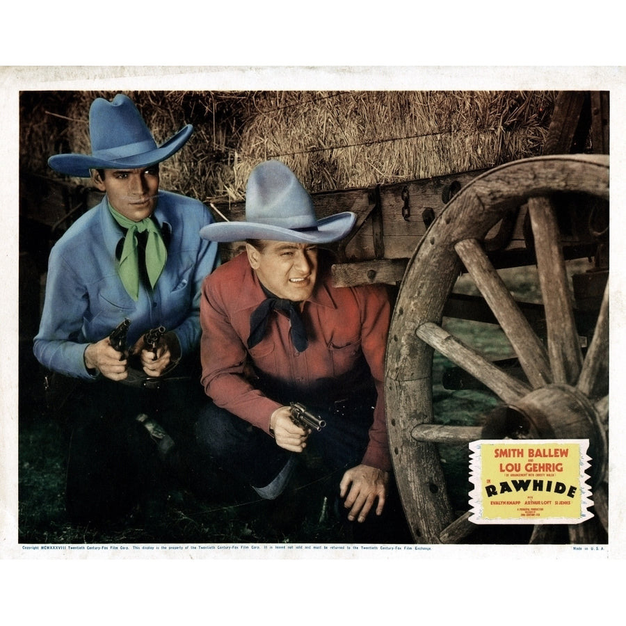 Rawhide From Left Smith Ballew Lou Gehrig 1938 Movie Poster Masterprint Image 1