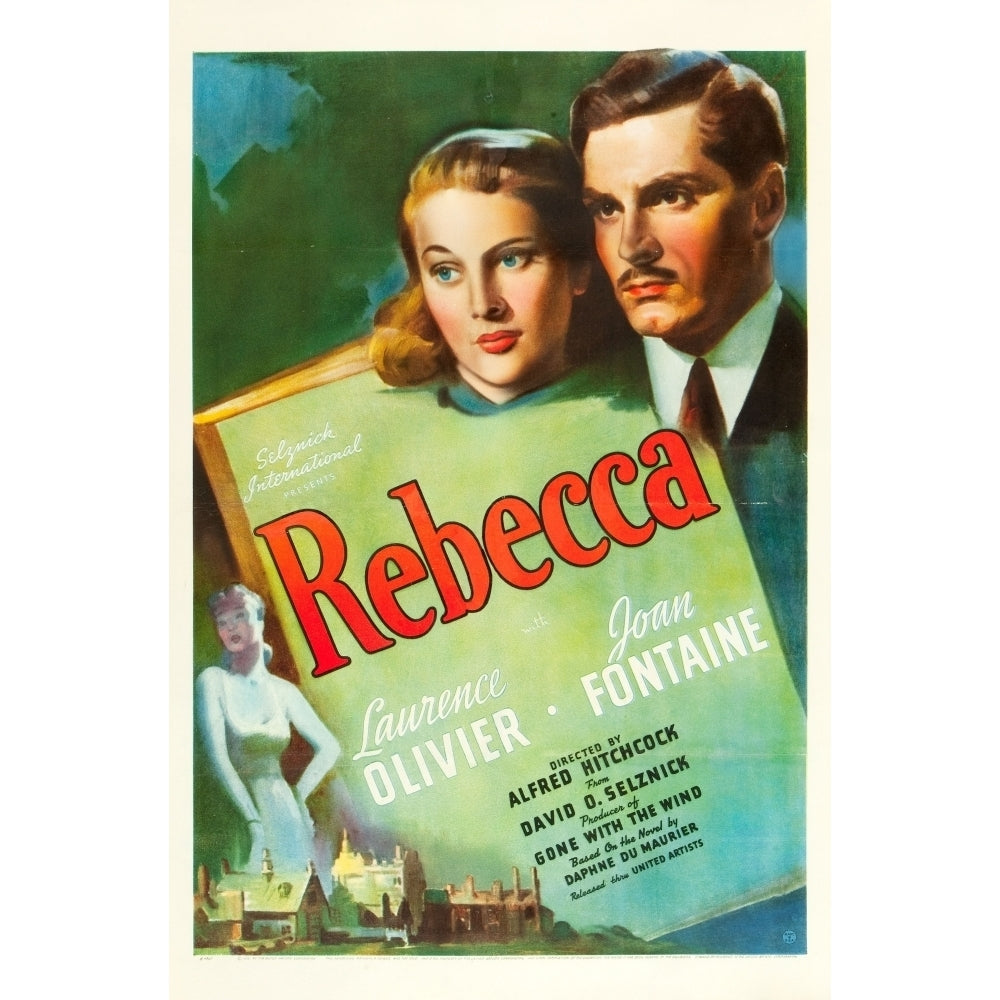 Rebecca Joan Fontaine Laurence Olivier 1940 Movie Poster Masterprint Image 1