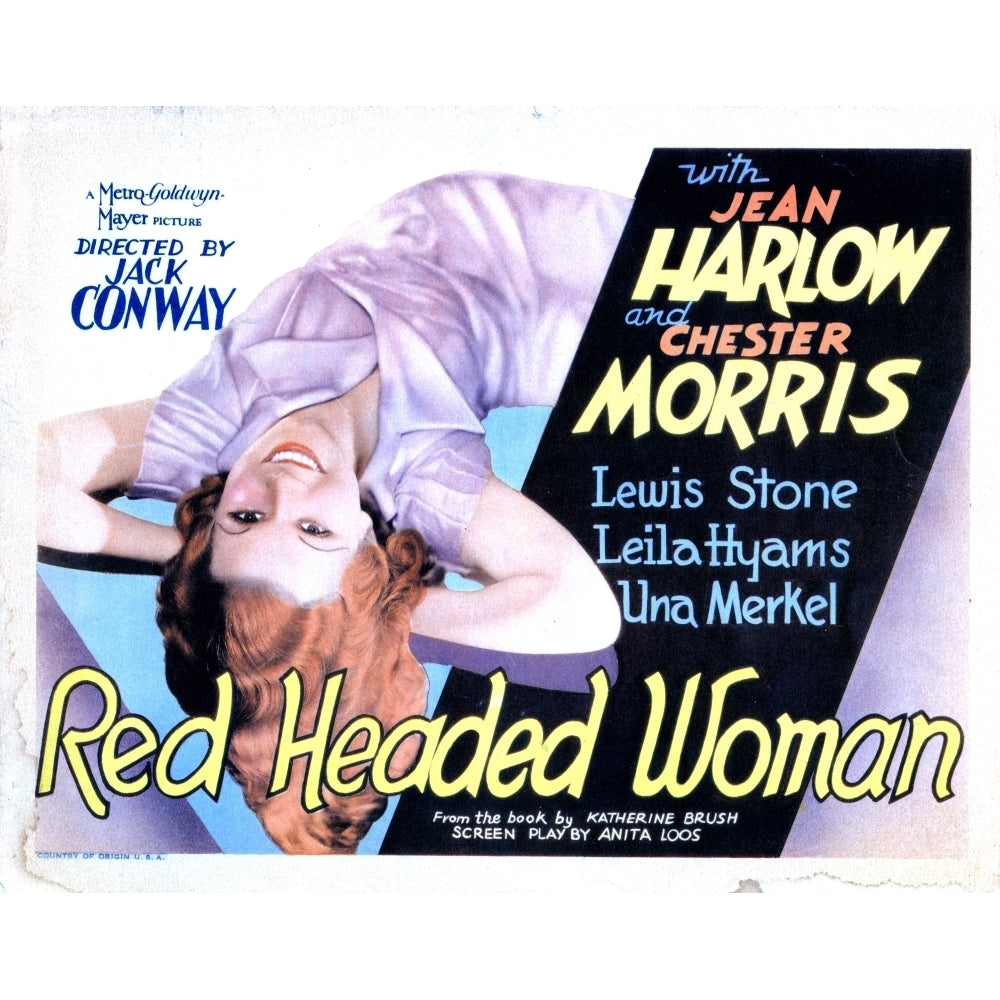 Red-Headed Woman Jean Harlow 1932 Movie Poster Masterprint Image 1