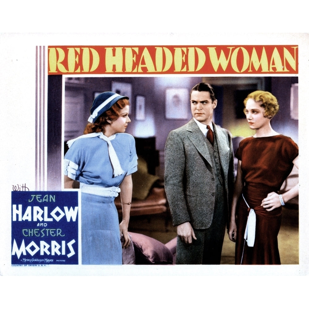 Red-Headed Woman From Left Jean Harlow Chester Morris Leila Hyams 1932 Movie Poster Masterprint Image 1