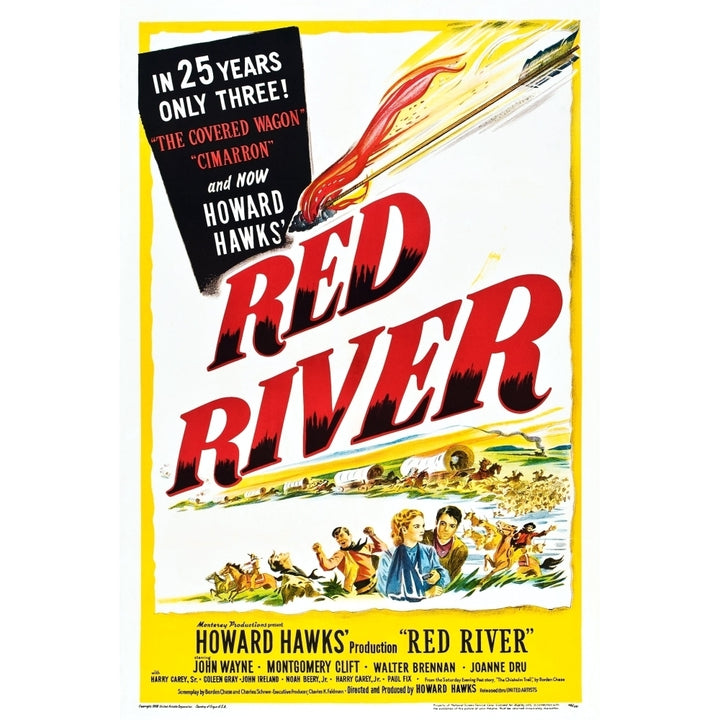 Red River U.S. Poster Art John Wayne Joanne Dru Montgomery Clift 1948 Movie Poster Masterprint Image 1