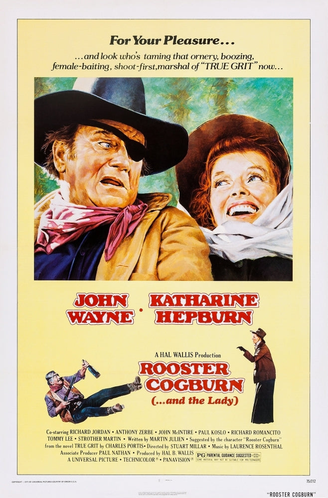 Rooster Cogburn John Wayne Katharine Hepburn 1975 Movie Poster Masterprint Image 1