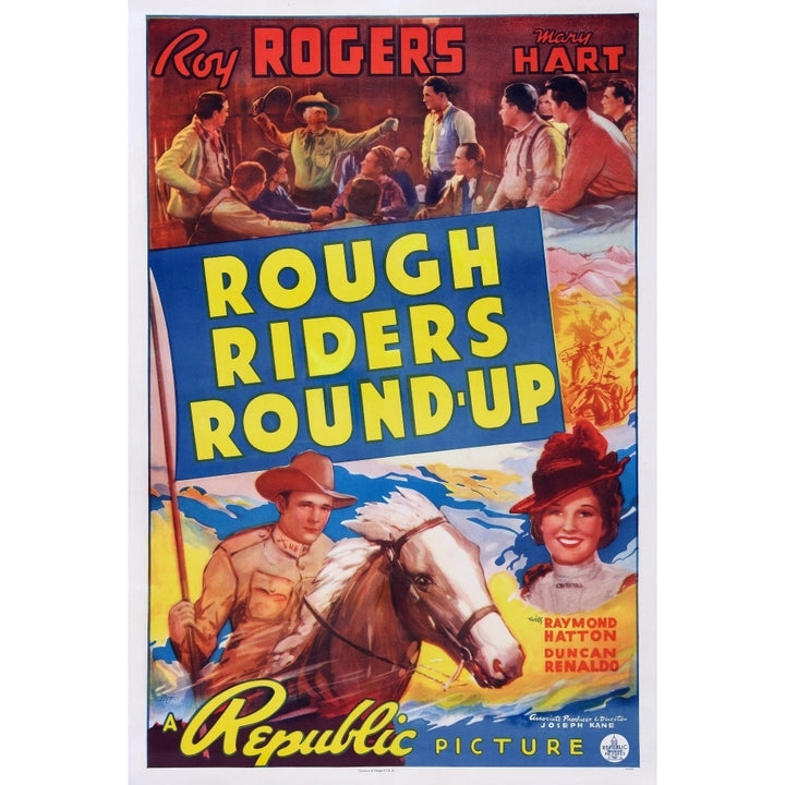 Rough Riders Round-Up Roy Rogers Trigger Lynne Roberts 1939 Movie Poster Masterprint Image 2