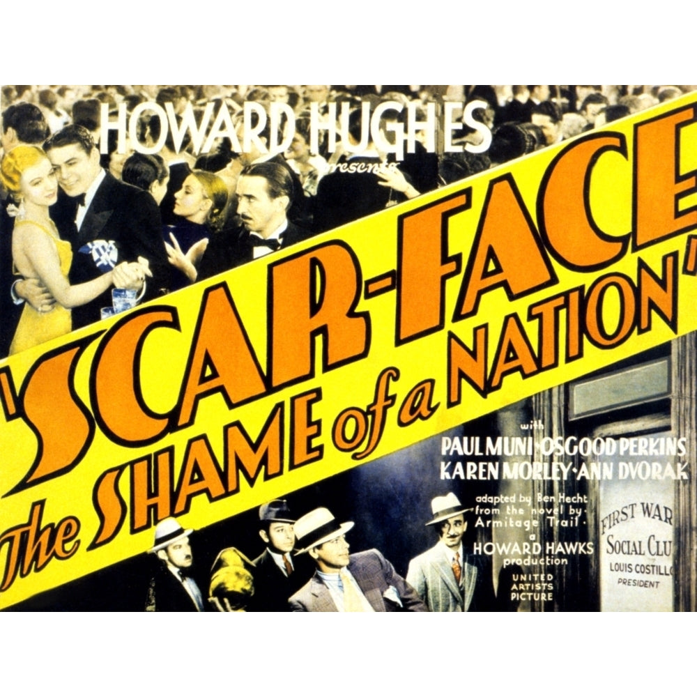 Scarface Karen Morley Paul Muni Osgood Perkins Vince Barnett George Raft 1932 Movie Poster Masterprint Image 2