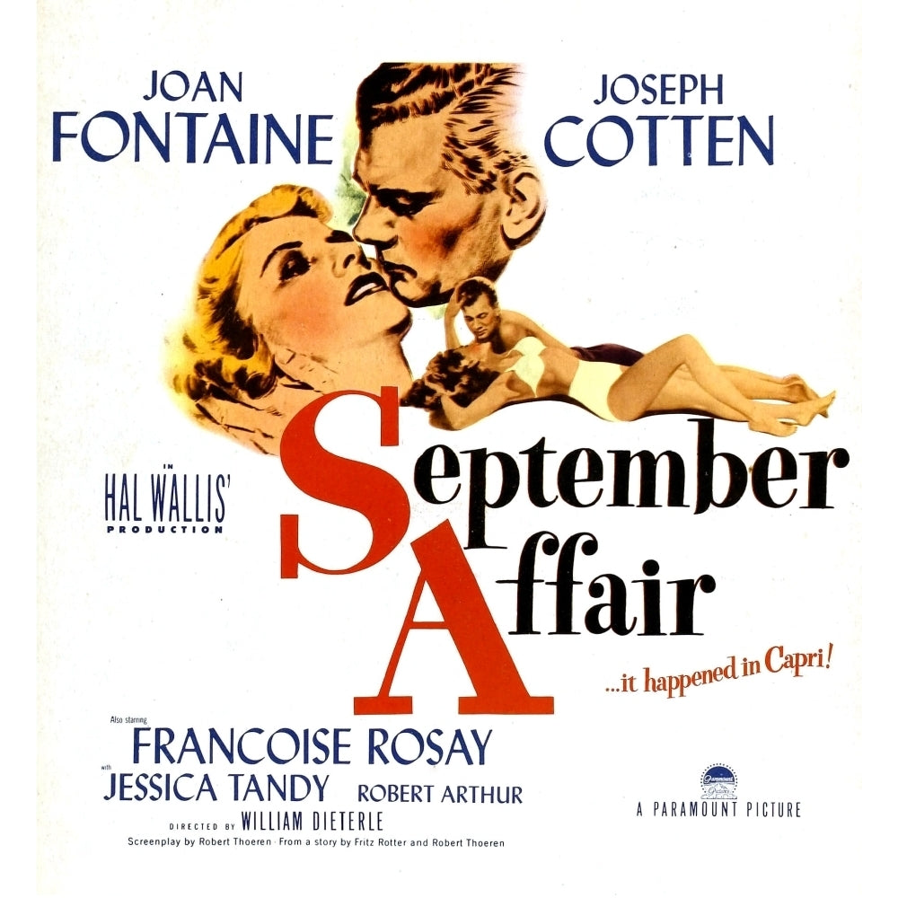 September Affair Joan Fontaine Joseph Cotten 1951 Movie Poster Masterprint Image 1