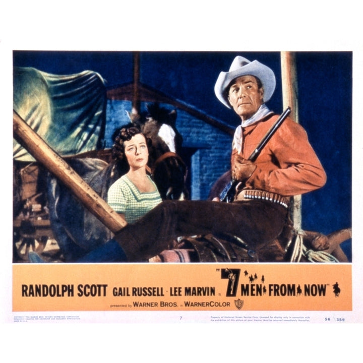 Seven Men From Now From Left: Gail Russell Randolph Scott 1956 Movie Poster Masterprint Image 2