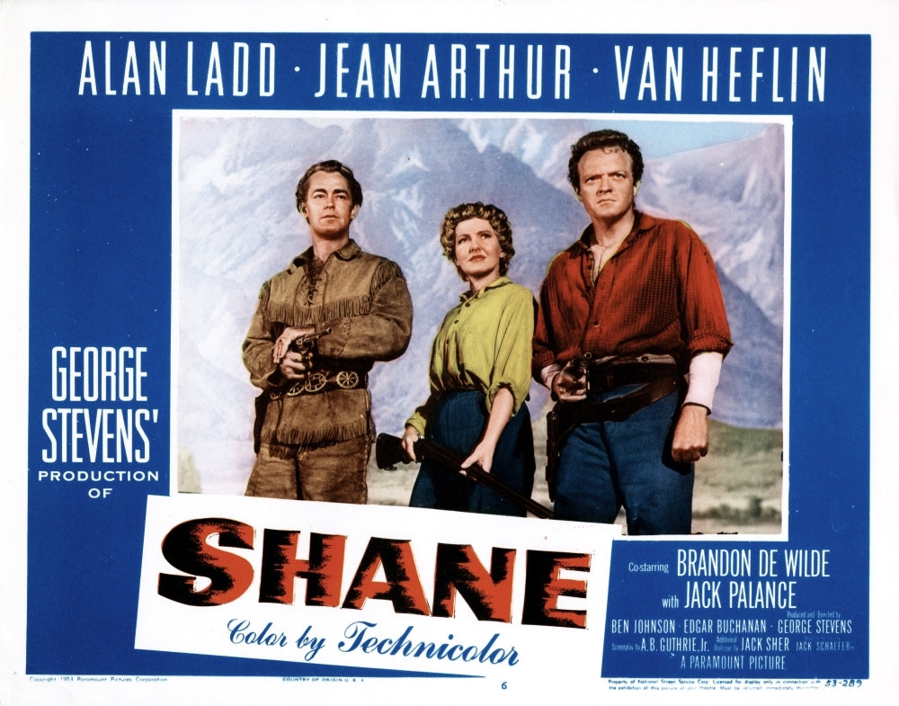 Shane From Left Alan Ladd Jean Arthur Van Heflin 1953 Movie Poster Masterprint Image 1