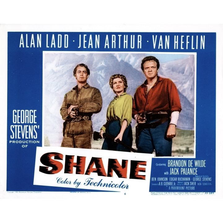 Shane From Left Alan Ladd Jean Arthur Van Heflin 1953 Movie Poster Masterprint Image 2