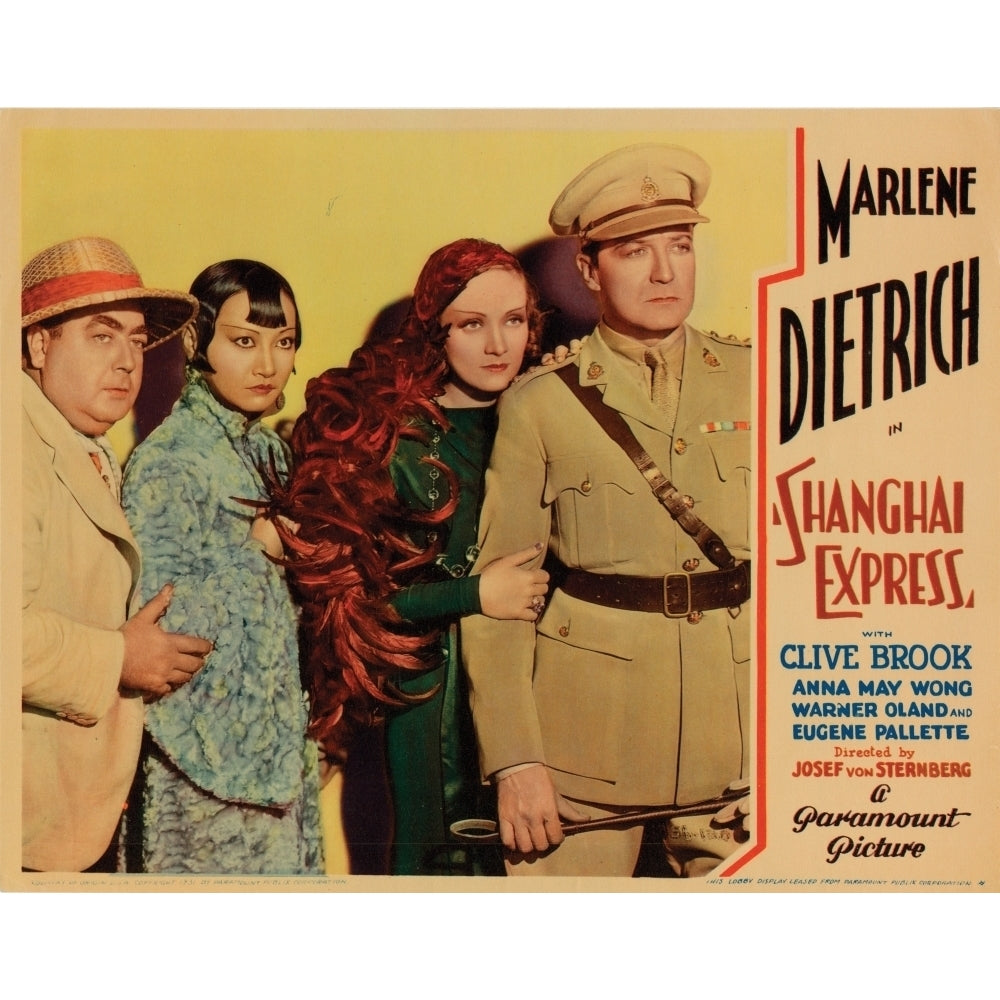 Shanghai Express Eugene Pallette Anna May Wong Marlene Dietrich Clive Brook 1932 Movie Poster Masterprint Image 1