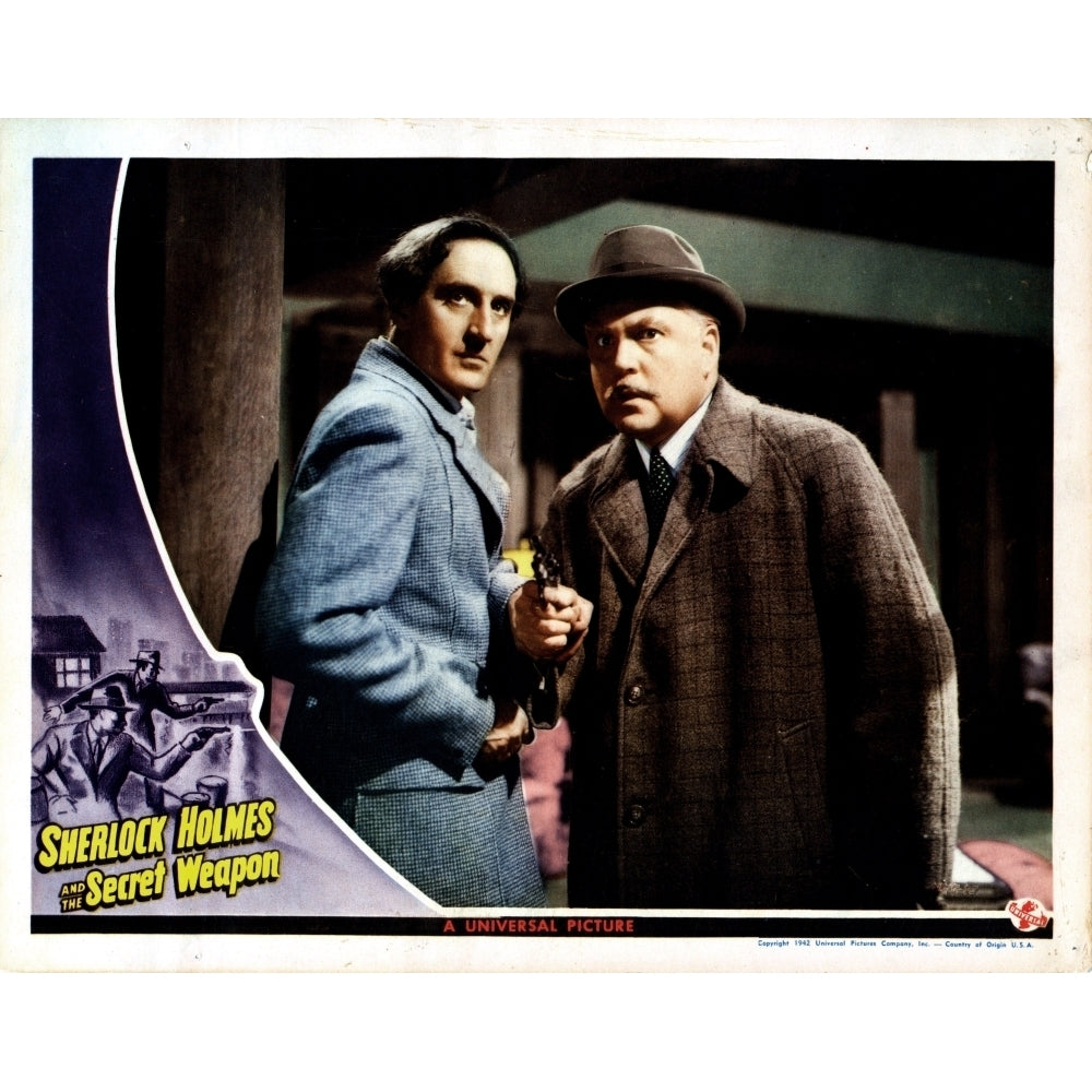 Sherlock Holmes And The Secret Weapon From Left Basil Rathbone Nigel Bruce 1943 Movie Poster Masterprint Image 2