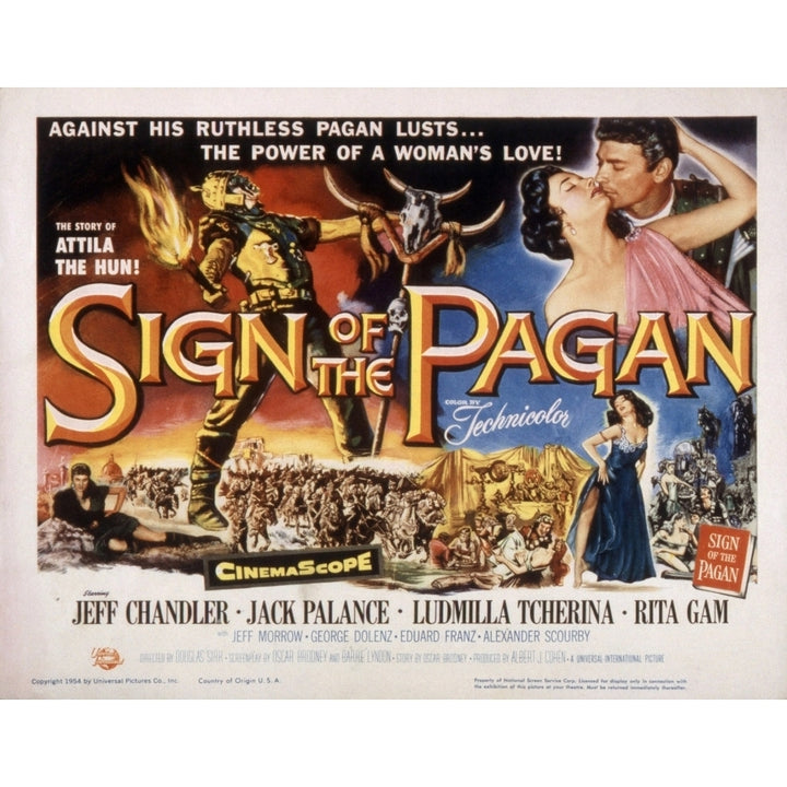 Sign Of The Pagan Ludmilla Tcherina Jeff Chandler Rita Gam 1954 Movie Poster Masterprint Image 1