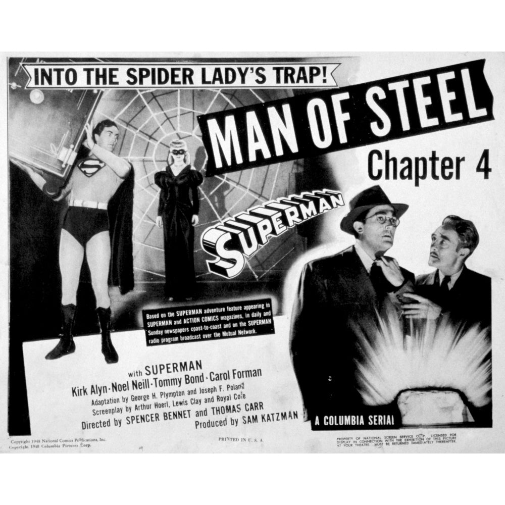 Superman Kirk Alyn Chapter 4 Man Of Steel 1948. Movie Poster Masterprint Image 1