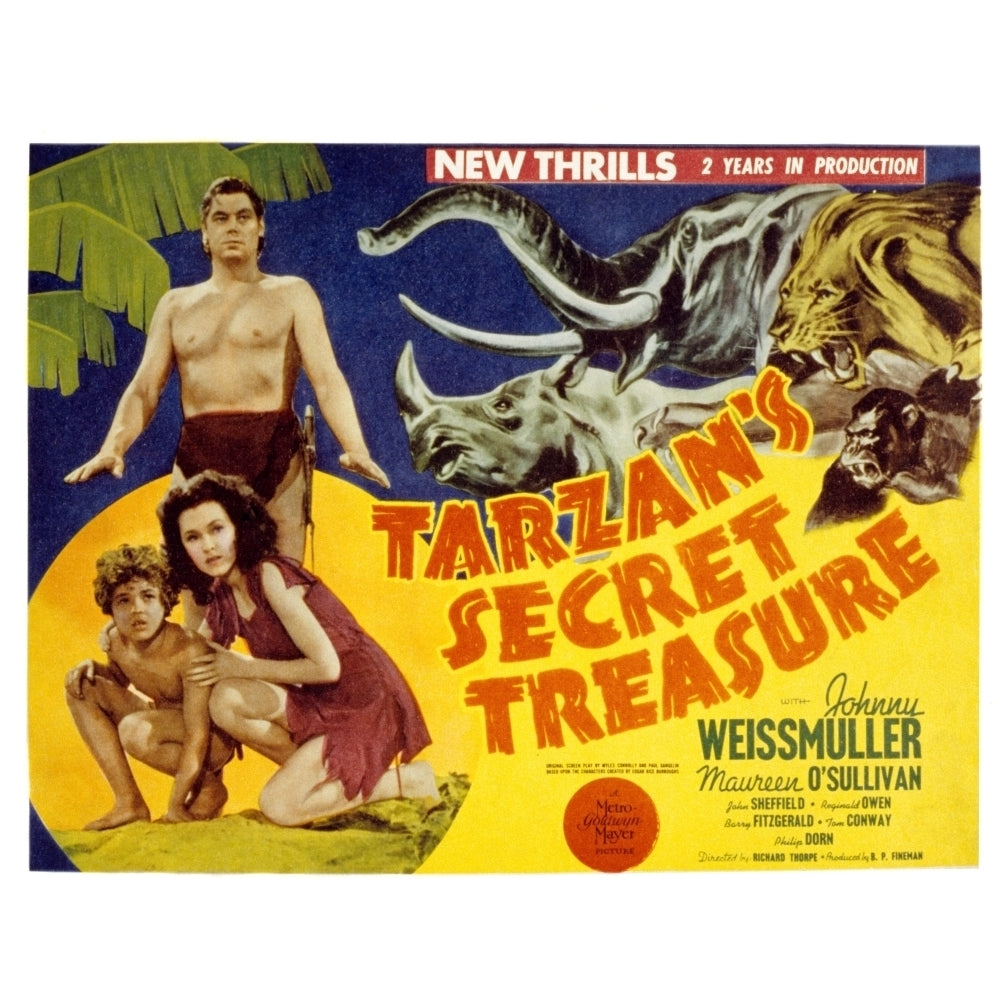 TarzanS Secret Treasure Johnny Sheffield Maureen OSullivan Johnny Weissmuller 1941 Movie Poster Masterprint Image 1