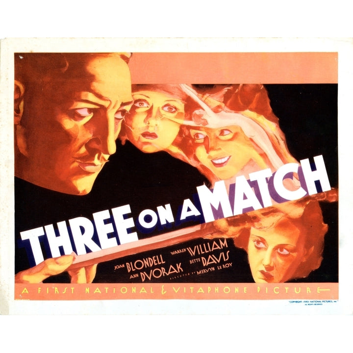 Three On A Match Us Poster Warren William Joan Blondell Bette Davis Ann Dvorak 1932 Movie Poster Masterprint Image 2