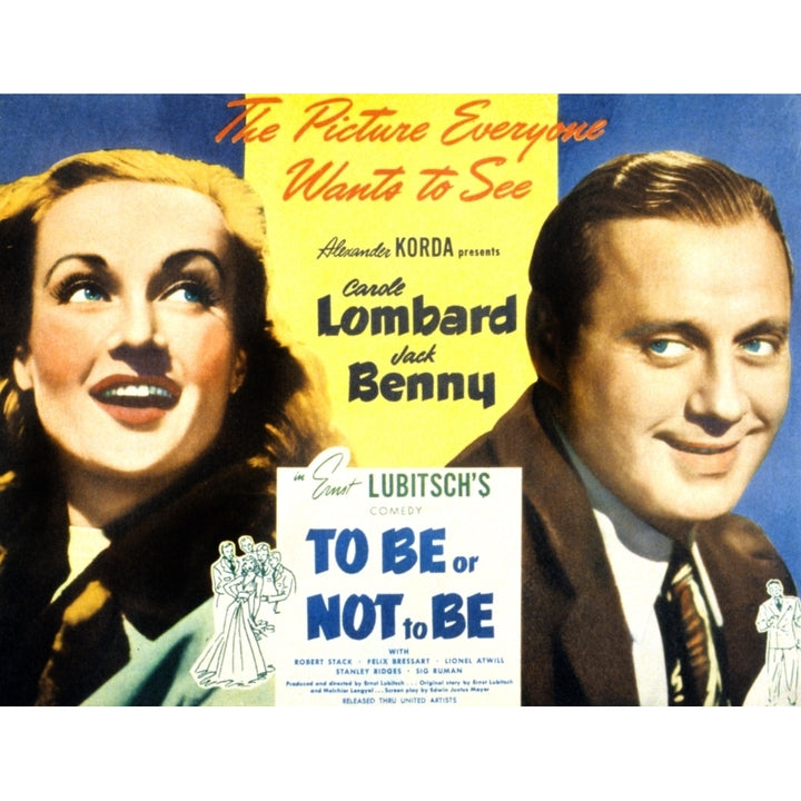 To Be Or Not To Be Carole Lombard Jack Benny 1942 Movie Poster Masterprint Image 1