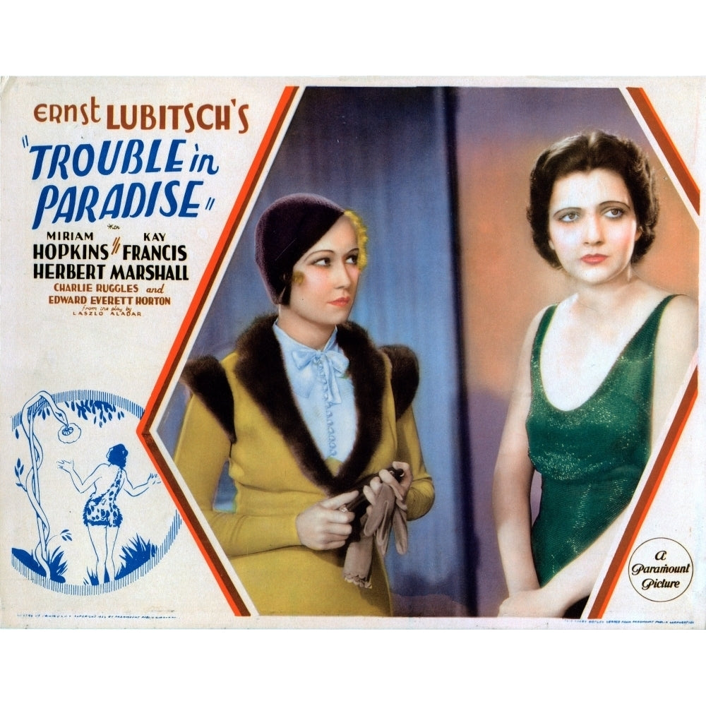 Trouble In Paradise Us Lobbycard From Left: Miriam Hopkins Kay Francis 1932 Movie Poster Masterprint Image 2