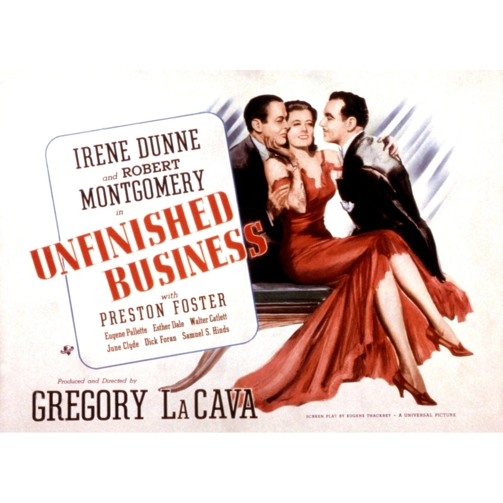 Unfinished Business Robert Montgomery Irene Dunne Preston Foster 1941 Movie Poster Masterprint Image 2