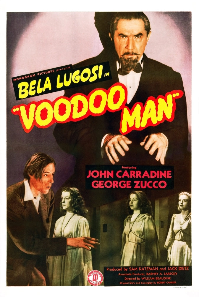 Voodoo Man Us Poster Art Top: Bela Lugosi; Bottom Left: John Carradine 1944 Movie Poster Masterprint Image 1