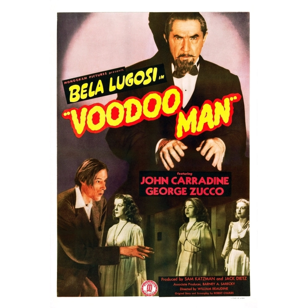 Voodoo Man Us Poster Art Top: Bela Lugosi; Bottom Left: John Carradine 1944 Movie Poster Masterprint Image 2