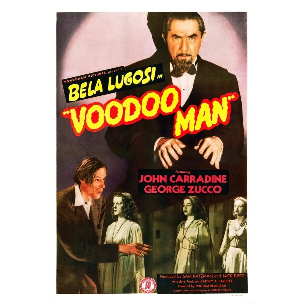 Voodoo Man Us Poster Art Top: Bela Lugosi; Bottom Left: John Carradine 1944 Movie Poster Masterprint Image 1