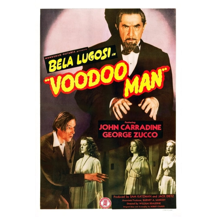 Voodoo Man Us Poster Art Top: Bela Lugosi; Bottom Left: John Carradine 1944 Movie Poster Masterprint Image 1