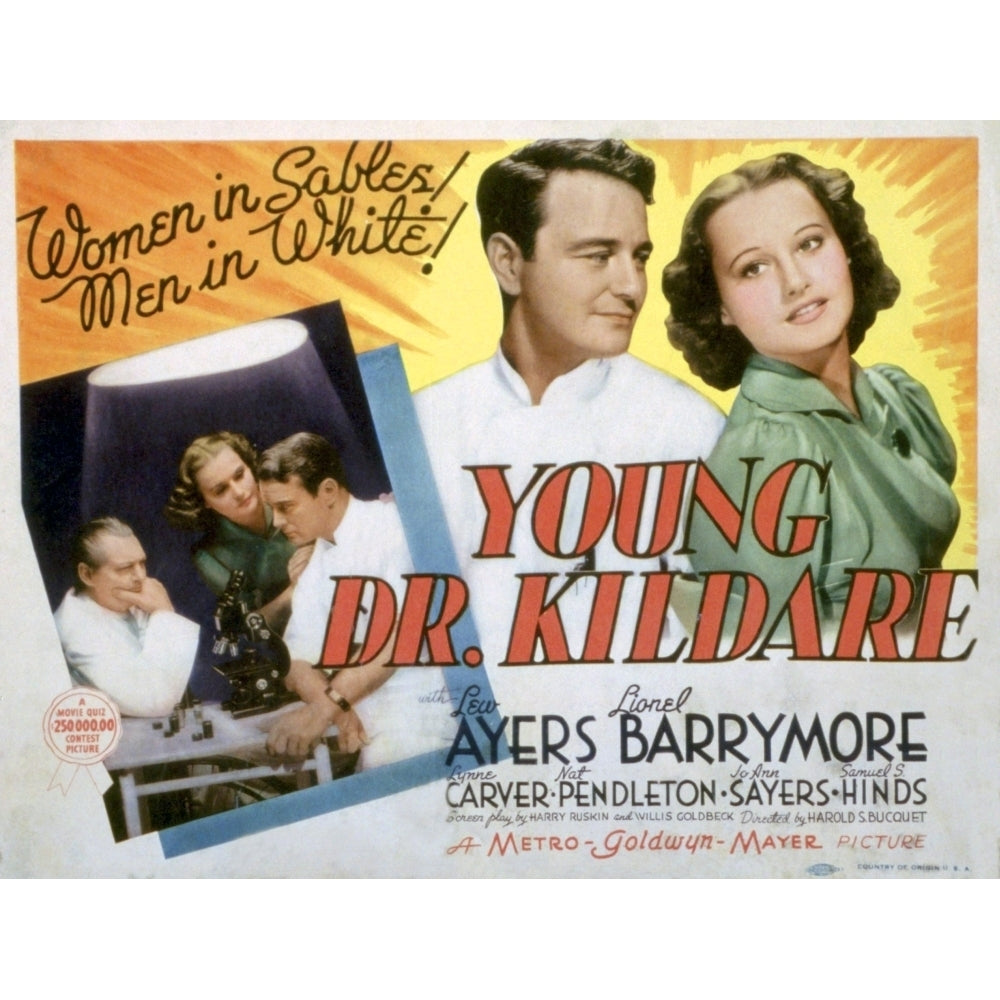 Young Dr. Kildare Lionel Barrymore Lew Ayres Lynne Carver 1938 Movie Poster Masterprint Image 2