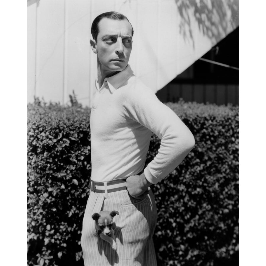 Buster Keaton With A Puppy In His Pocket Photo Print Image 1