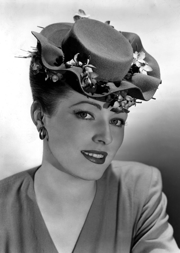 Eleanor Parker Wearing A Flat-Crowned Double-Brimmed Hat Nestled With Violets 1944 Photo Print Image 1