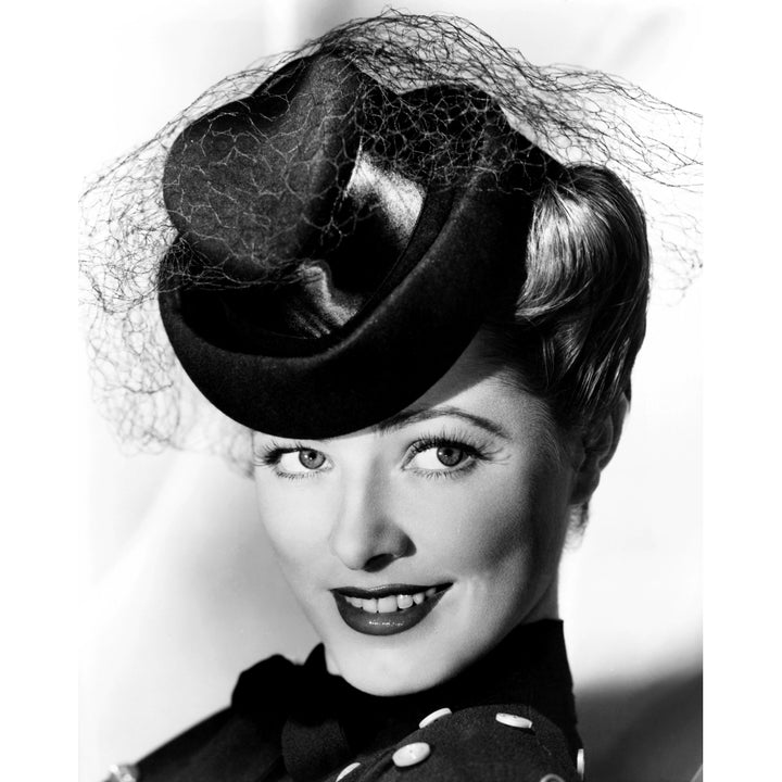 Eleanor Parker Modeling A Felt Hat With Black Satin Trim October 1943 Photo Print Image 2