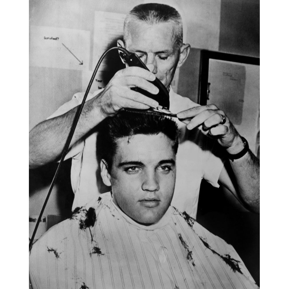 Elvis Presley Getting His G.I. Haircut Still Image 1