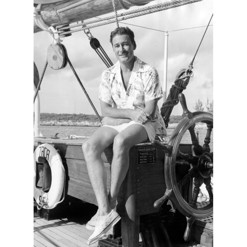 Errol Flynn Aboard His Yacht Photo Print Image 2