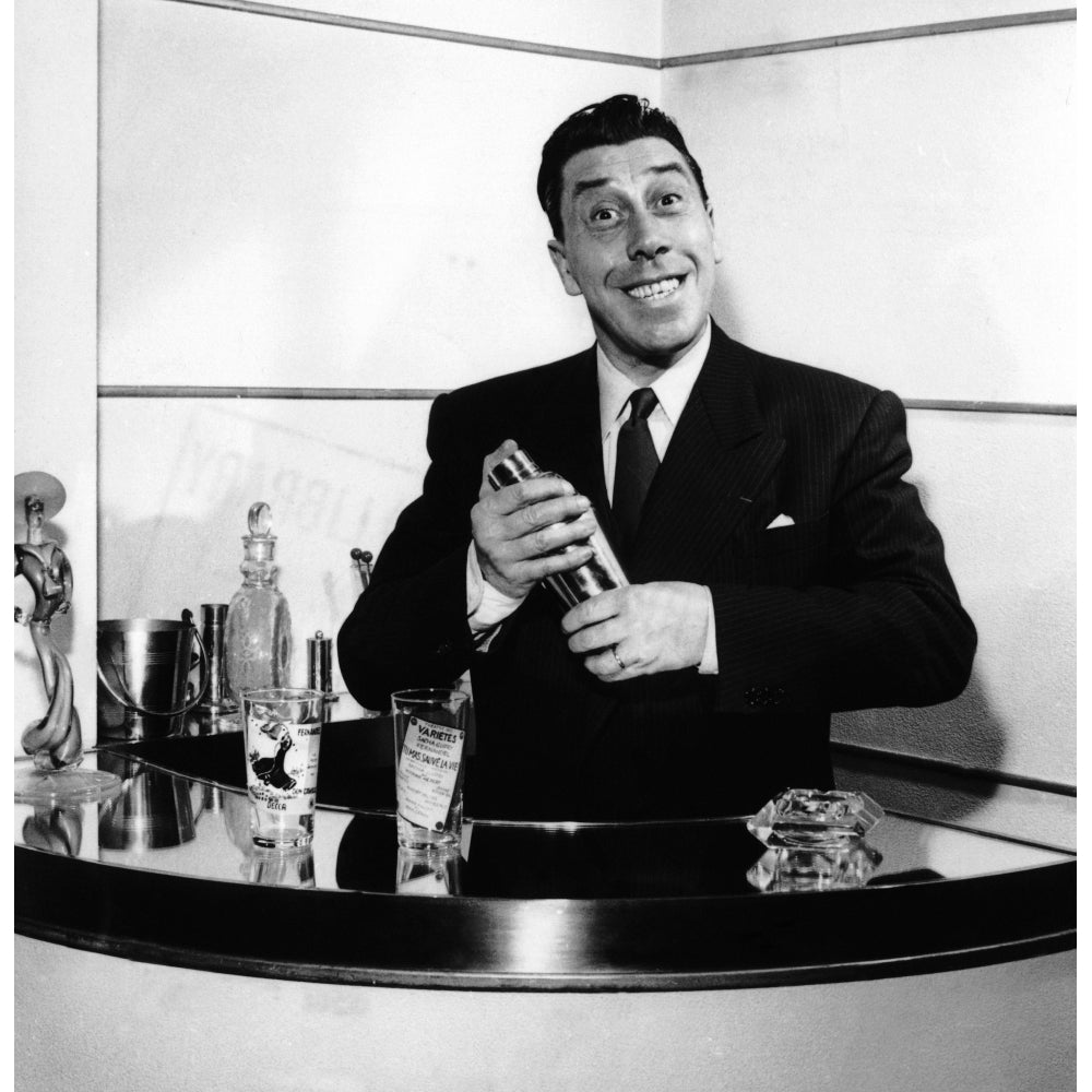 Fernandel Mixing A Cocktail At His Home Bar After Work 1958 Photo Print Image 2