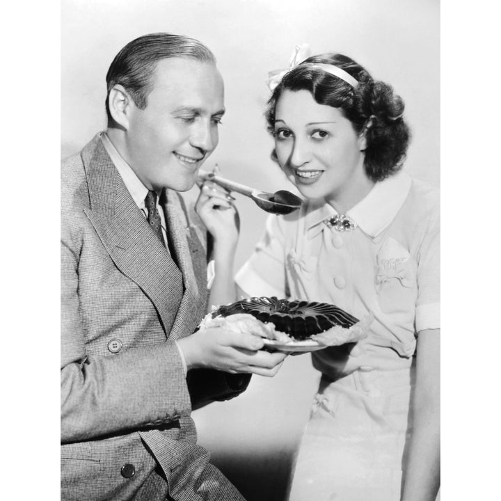 From Left Jack Benny And Wife Mary Livingstone Enjoying His Radio SponsorS Product Jell-O Still Image 1