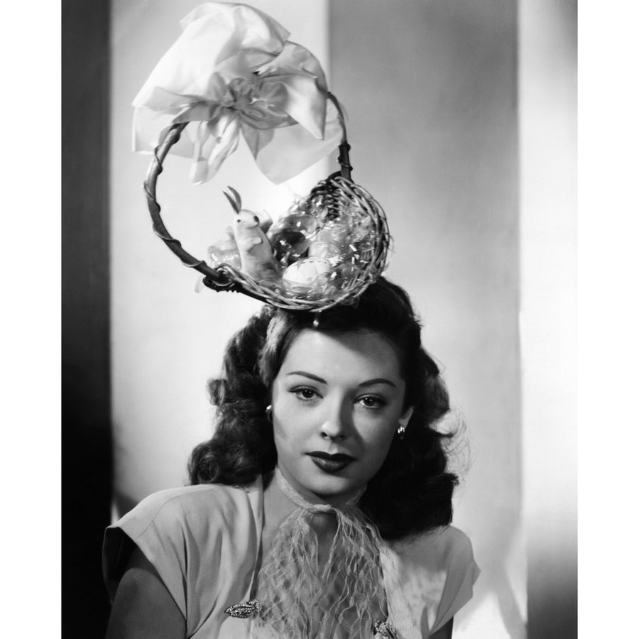 Jane Greer Modeling An Enterprising Easter Bonnet 1947 Photo Print Image 1