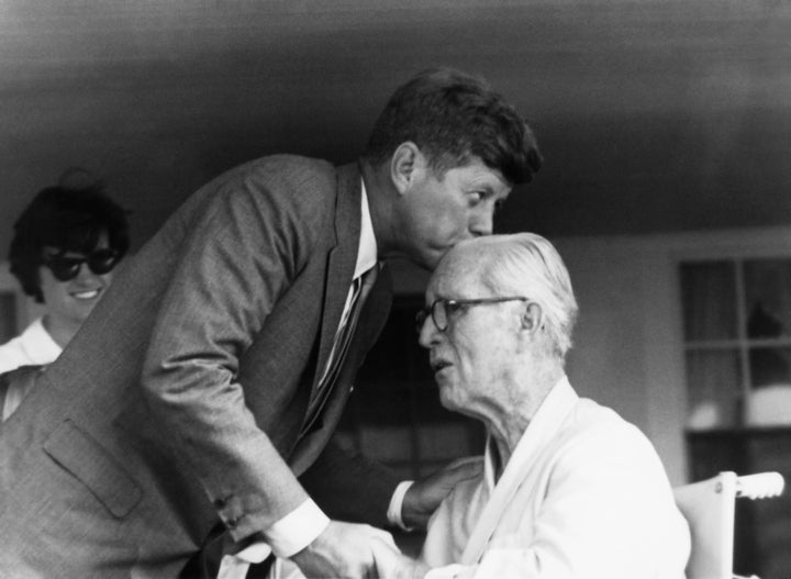 President John F. Kennedy Kissing His Father History Image 1