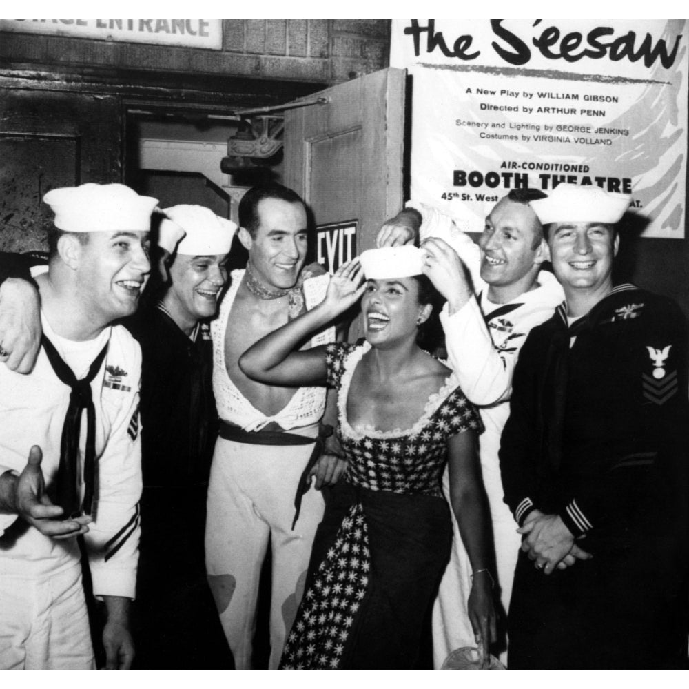 Lena Horne And Ricardo Montalban With Five Crewman Of The Atomic Submarine Nautilus History Image 1