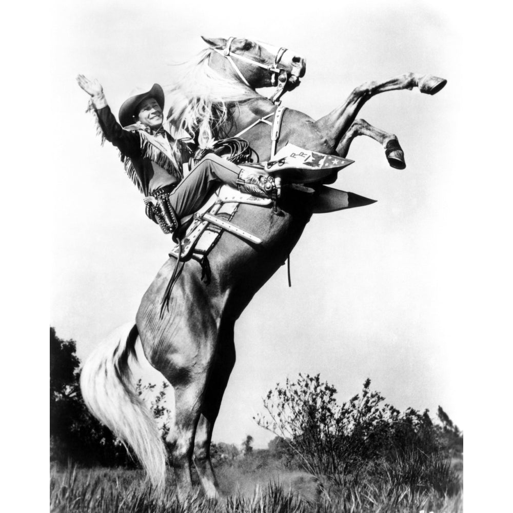 Roy Rogers Riding Trigger Ca. 1940S Photo Print Image 2