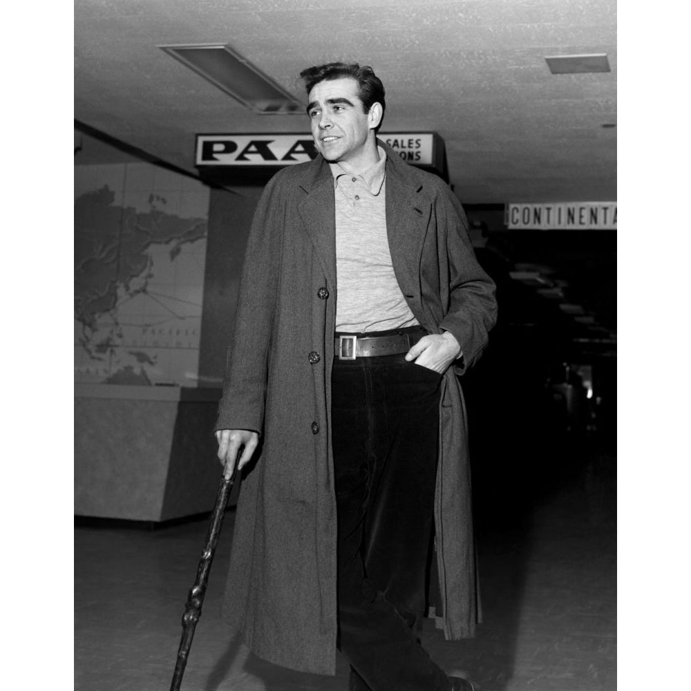 Sean Connery Arrives For Work On Darby OGill And The Little People 1959 Poster Print Image 1