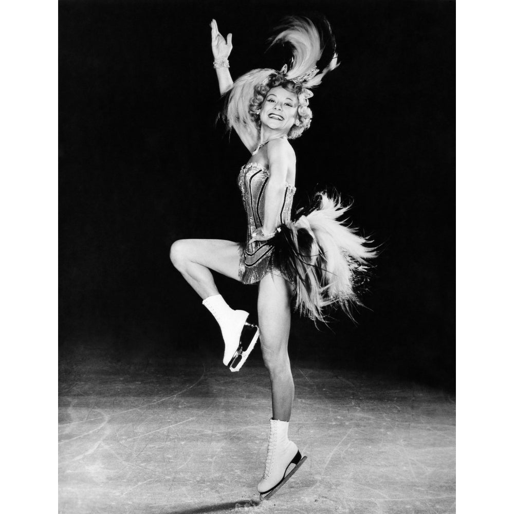 Sonja Henie Performing In Her Own Ice Show Early 1950S Photo Print Image 1